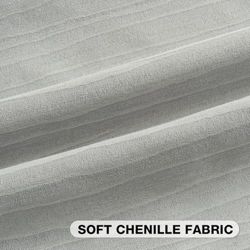 FUTEI Pack of 2 Chenille Decorative Throw Pillow Covers 26x26 Inch,Soft Crushed Striped Texture Euro Pillow Sham,Modern Home Decor for Couch Bed Living Room,Light Grey - color: Light Grey, size: 26" x 26" (Pack of 2)