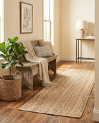 Rugs.com - Braided Jute Rug – 5 Ft Runner Natural Jute Rug – Modern Flatweave for Hallways, Entryways, and Kitchens - size: 2' x 5' (Runner)