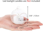 Nuptio 24 Pcs Hanging Glass Tealight Holder Globe 2.36" Diameter, Tea Light Candle Holders Wedding Christmas Halloween Home DIY Gifts, Garden Hanging Ornaments Outdoor Candle Holders