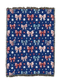 Pure Country Weavers Patriotic Bows - Americana Gift Tapestry Throw Blanket Woven from Cotton - Made in The USA (50X60) - color: Patriotic Bows, size: 50x60