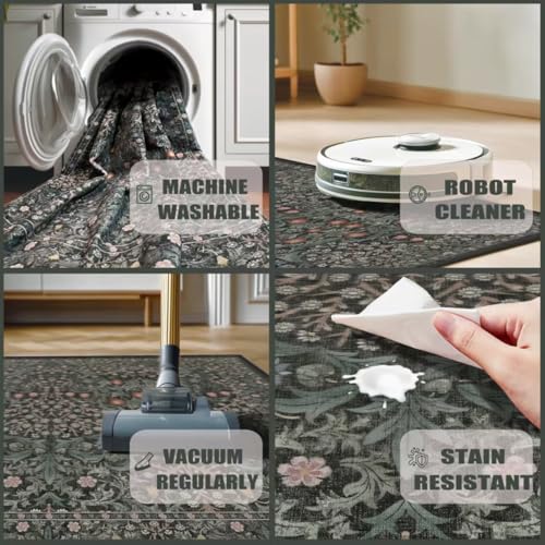 9x12 Rugs for Living Room Washable Green Area Rug - color: Green, size: 9' x 12' (Oblong)