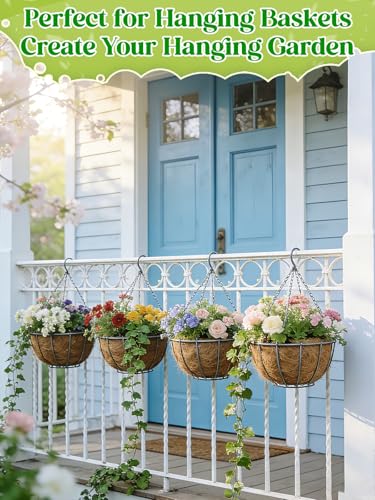 ANPHSIN 4Pcs 18inch Coconut Liners for Hanging Baskets Planters - Made of 100% Natural Coco Coir Fiber, Thick Breathable Round Liner for Outdoor Porch Garden Flower - size: 18in
