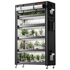 Spider Farmer 2026 Plant Stand with Grow Lights, 6-Tier Plant Shelf with 10Pcs 3ft Full Spectrum 220W Led Lamp and Grow Tent, for Veg Seed Starting Plants Growth Greenhouse 5000K 43Lx16Dx71H (Update) - size: L-43x16x71in