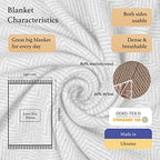 LYHome Merino Wool Blanket - Warm Throw for Cold Weather, Warmest Travel Outdoor Camping Blankets, Picnic Army and Military Throws, Comforter Soft & Cozy (55" x 79" Dark Grey with White Chevron) - color: Dark Grey With White Chevron