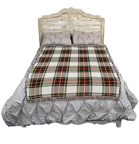 Pure Country Weavers Plaid Blanket Stewart Dress Tartan - Patterns Gift Tapestry Throw Woven from Cotton - Made in The USA (72x54) - color: Stewart Dress