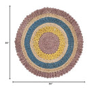 SAFAVIEH Natural Fiber Collection Area Rug - 7' Round, Lavender & Multi, Handmade Boho Charm Farmhouse Jute, Ideal for High Traffic Areas in Living Room, Bedroom (NF201A) - color: Lavender/Multi, size: 7' (Round)