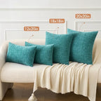 MIULEE Pack of 2 Teal Throw Pillow Covers 16x16 Inch Soft Chenille Pillow Covers for Sofa Living Room Couch Solid Dyed Cases - color: Teal, size: 16" x 16" (Pack of 2)