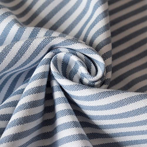 HOPLEE Decorative Blue Stripe Pillow Covers 20x20 Farmhouse Pom Pom Pillows Covers for Home Decor Set of 2 - color: Blue Stripe Pom, size: 20" x 20" (Pack of 2)