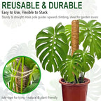Soupiar 4 Pack 22 Inch Stackable Moss Pole - Thick & Sturdy Natural Coir Totem Plant Support & Garden Stakes for Monstera & Pothos, Indoor Climbing Vining Houseplants, 70" H Max - color: 4*22 inch
