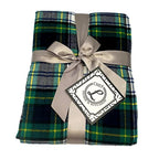 CHEF L HOME & KITCHEN Throw Blanket Green Plaid with Tassels/Fringe- 60" x 50" - color: Green