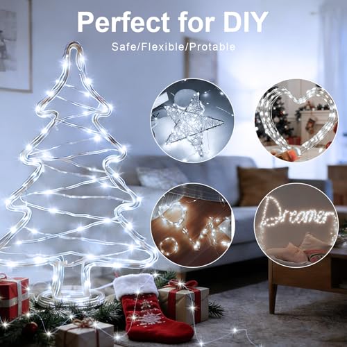 AIKEI 6 Pack LED Fairy Lights with Timer Battery Operated, Mini String Lights with Remote Waterproof 7ft 20 Led Firefly Starry Lighting for Wedding Party Bedroom Garden Christmas Decoration White - color: White, size: 6PCS-REMOTE