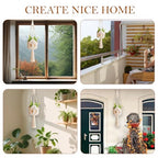 5.9 Inch Macrame Plant Hanger - Hanging Planter for Indoor Plants, Boho Decor Hanging Plant Holder with Tassels