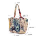 OPQRSTU Women Hippie Tote Hand Bag Large Capacity Bohemian Bag Portable Tourist Shoulder Bags - color: Khaki