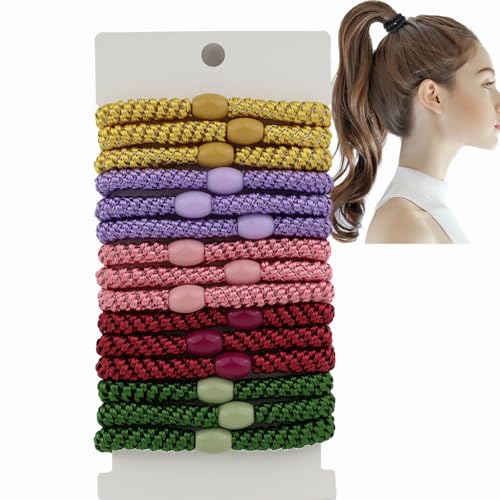 15 PCS Braided Hair Ties for Women Girls High Elastic Ponytail Holders No Damage Hair Hair Ties for Thick Thin Hair-Vintage Blossom - color: Vintage Blossom