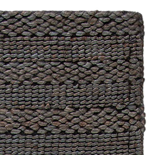 SAFAVIEH Natural Fiber Collection Runner Rug - 2'3" x 8', Charcoal, Handmade Jute, Braided Woven Design, Ideal for Living Room, Bedroom (NF212C) - color: Charcoal, size: 2'3" x 8' (Runner)