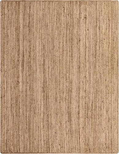 Rugs.com Hand Braided Jute Rug – 9' x 12' Natural Flatweave Rug Perfect for Living Rooms, Large Dining Rooms, Open Floorplans - size: 9' x 12' (Rectangular)