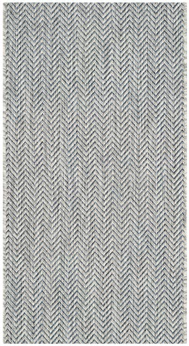 SAFAVIEH Outdoor Accent Rug 2'x3'7" - Courtyard Collection - Coastal Design, Grey & Navy, Durable & Easy Cleaning, Ideal for Patio, Entryway, Mudroom, Backyard (CY8022-36812) - color: Grey/Navy, size: 2' x 3'7" (Rectangular)