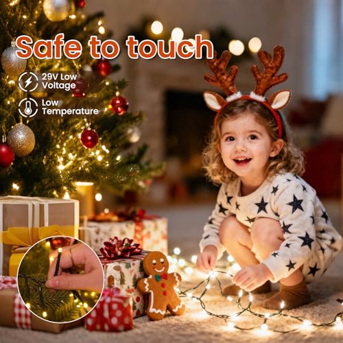 Cluster Lights Christmas 500 Led Fairy Lights Green Wire 59FT Twinkle Lights with Remote 8 Modes String Lights Timer Plug in Firecracker Fairy Lights for Outdoor Valentines Day Decorations,Warm White - color: Warm White, size: 500 LED