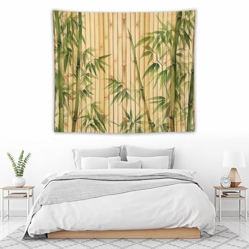 HZOHNAGO Bamboo Tapestry Chinese Style Green Leaves Printed Wall Tapestry Painting Wall Hanging for Bedroom Living Room Dorm 60" W x 50" H - color: Bamboo-6, size: 60"L x 50"W