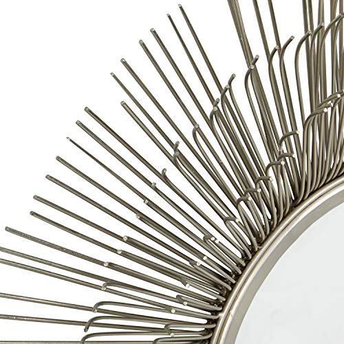 Deco 79 Metal Room Wall Mirror Starburst Entryway Mirror, Wall Mounted Mirror 29" x 4" x 29", Silver - color: Silver, size: 28.5"L x 28.5"W