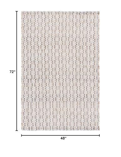 SAFAVIEH Area Rug 4x6 - Natural Fiber Collection - Natural & Blue, Handmade Jute & Wool, Ideal for Living Room, Bedroom, Dining Space (NFB225N) - color: Natural/Blue, size: 4' x 6' (Rectangular)