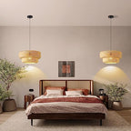 17.7" Bamboo Lamp Shade,Hand-Woven Bamboo Rattan Hanging Lamp Shade,for Dining Living Bedroom Kitchen Farmhouse 1-Pack - color: Bamboo 17.7 in 1-Pack
