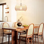 Plug in Pendant Light Rattan Hanging Lamp Pendant Light with on/Off Switch Rattan Woven Shade Hanging Lamp Plug in for Living Room Bedroom Farmhouse - color: Drum