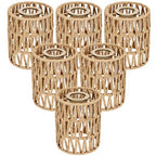 6 Pack Boho Lamp Shade for E26 Base, Handwoven Natural Rattan lamp shade, Boho Pendant Light Shades for Living Room, Bedroom, Kitchen Eco-friendly & Stylish Home Decor - size: 6PC