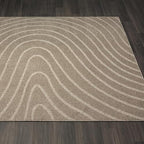 LUXE WEAVERS Modern Geometric Wave Taupe 4x6 Area Rug - color: Taupe, size: 4' x 6' (Rectangular)
