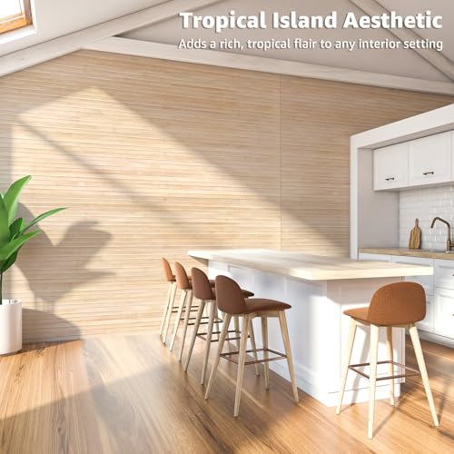 Art3d Natural Bamboo Wall Panel for Interior Wall Decor, Renewable Pole Wrap Wainscoting Paneling for Wall Ceiling Furniture Cabinet Office, 48 x 96 Inch - Carbonized - color: Carbonized, size: 1-48" x 96"