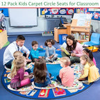 Tinideya 12 Pcs Kids Carpet Circle Seats for Class 16 Inch Round Classroom Rug Back to School Floor Cushions Soft Educational Mat Non Slip First Day of School Learning Playing Areas(Handprint) - style: Handprint