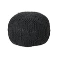 Christopher Knight Home Ansel Knitted Cotton Pouf, Dark Grey - color: Dark Grey