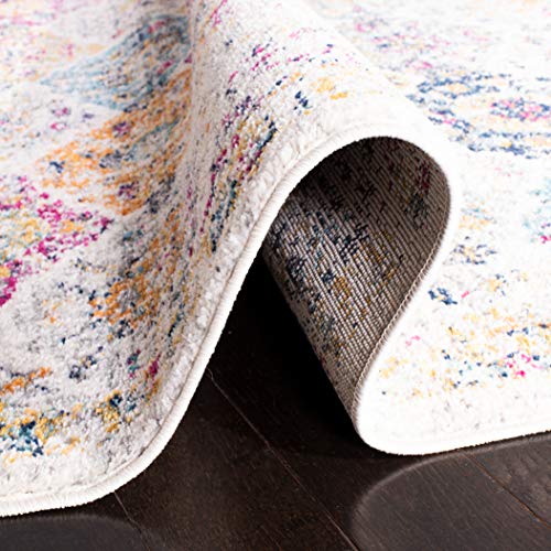 SAFAVIEH Madison Collection Accent Rug - 2'3" x 4', Cream & Multi, Boho Chic Distressed Design, Non-Shedding & Easy Care, Ideal for High Traffic Areas in Entryway, Living Room, Bedroom (MAD611B) - color: Cream/Multi, size: 2'3" x 4' (Rectangular)