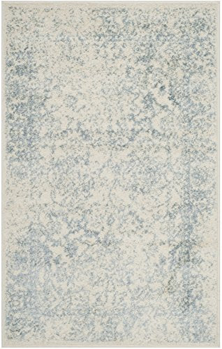 SAFAVIEH Adirondack Collection Accent Rug - 2' x 3', Ivory & Slate, Distressed Vintage Floral Design, Non-Shedding & Easy to Clean, Ideal for Front Door, Kitchen, Entryway, Foyer (ADR109S) - color: Ivory/Slate, size: 2' x 3' (Rectangular)