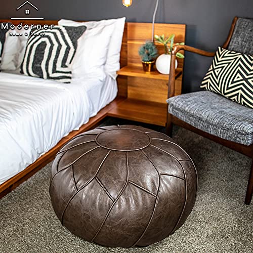 Moderner Pouf Ottoman Chocolate Brown Color - color: Chocolate Brown
