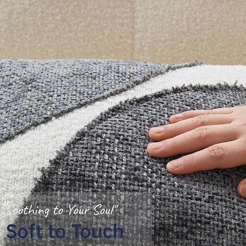 Decorative Boucle Fringe Throw Pillow Covers Set of 2, 18x18 Inch Design Couch Throw Pillows for Sofa Bed Living Room Decor (Dark Grey, 18"X18" (Pack of 2)) - color: Dark Grey