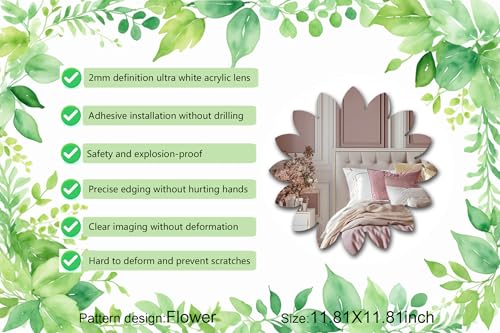 Flower Acrylic Mirror Anti-Scratch Unbreakable Shatterproof HD Tempered Wall Decorative Mirrors for Home Children's Rooms Kindergarten Themed Restaurant(Flower 4,11.81"x11.81") - color: Flower 4