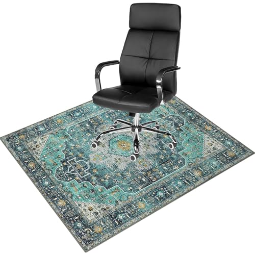 Washable Vintage Rug Area Rugs for Living Room Machine Washable Rug Boho Large Bedroom Rug Non Slip Low Pile Indoor Carpet Soft Non Shedding Stain Resistant Indoor Floor Thin Carpet