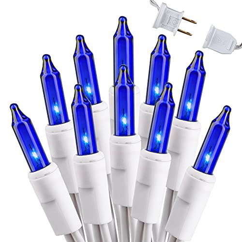Brizled Blue Christmas Lights, 69.6ft 300 Count Mini Incandescent String Lights Connectable, 120V UL Certified String Lights White Cord, Indoor Xmas Lights for Bedroom Outdoor Tree Party Decorations - color: Blue