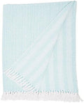 DII Herringbone Striped Collection Cotton Throw Blanket, 50x60, Aqua (Pack of 12) - color: Aqua, size: 50x60" (Pack of 12)