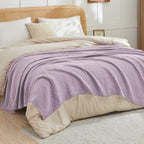 EMME Cotton Muslin Large Throw Blanket Couch Breathable Gauze Soft Lightweight Bed Blankets Adults (Heather Lavender, 50"x70") - color: 11 - Lavender, size: Large Throw (50" X 70")