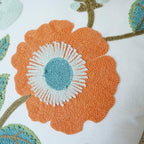 vctops Floral Embroidered Pillow Covers 18x18 Inch Spring Summer Cotton Tufted Throw Pillow Cover Outdoor Garden Cushion Case for Sofa, Bed, Living Room (Flower G,18"x18") - color: Flower G