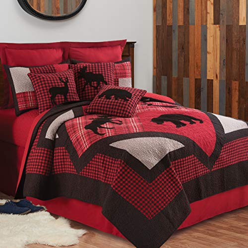 C&F Home Plaid Woodford Deer Silhouette Tufted 100% Cotton Accent Throw Pillow 18" x 18" All Seasons Fall Harvest Autumn Summer Lodge Cabin Rustic Lakehouse Home Living Room Sofa Couch Chair Bed