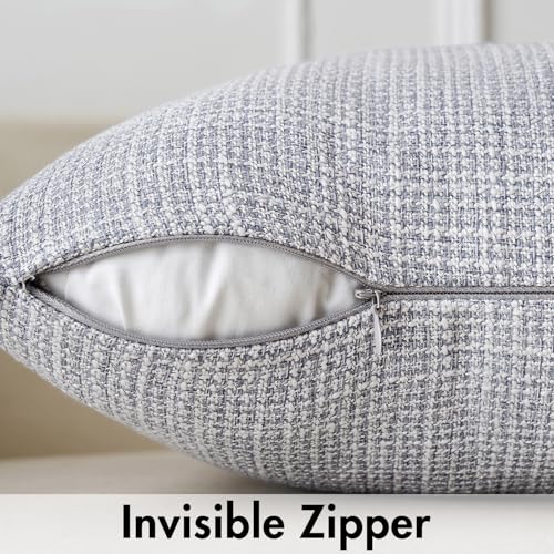 MIULEE Burlap Linen Spring Throw Pillow Covers 20x20 Inch Set of 2 Blue Grey Decorative Pillows Modern Farmhouse Pillowcases Soft Accent Cushion Covers for Couch Sofa Bedroom Livingroom Home Decor - color: Blue Grey, size: 20" x 20" (Pack of 2)
