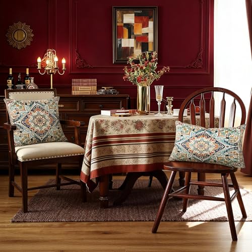 Boho Soft Velvet Throw Pillow Covers 20x20 in Vintage Moroccan Rug Tribal Pattern Pillowcases, Antique Ethnic Decor, Geometric Pattern Cushion Cover for Sofa Living Room, Blue, 2 Pack - color: Blue, size: 20" x 20" (Pack of 2)