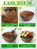 ANPHSIN 4Pcs 18inch Coconut Liners for Hanging Baskets Planters - Made of 100% Natural Coco Coir Fiber, Thick Breathable Round Liner for Outdoor Porch Garden Flower - size: 18in