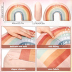 Menkxi Rainbow Throw Pillow Gift Boho Back to School Throw Pillow for Girls Kids Classroom Reading Corner Book Center Daily Affirmations Cushion Arch Shaped Motivational Home Bedroom Playroom(Classic)