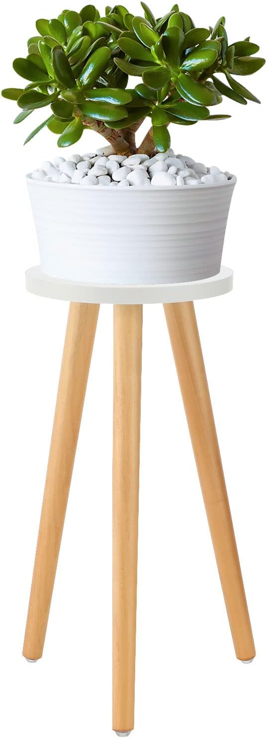 Wood Plant Stand Indoor, Mid Century Modern Planter, Wood Flower Pot Stand, Tall Holder Plant Stands for Indoor Boho Rustic Wooden Stool for Plant Pot Holder(A2)