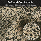 LEEVAN Washable Runner Rug 2'x6', Natural Woven Hallway Runner Rug Reversible Bathroom Runners Rugs, Cotton Low Profile Entryway Rugs, Farmhouse Bedroom Modern Kitchen Runenrs Carpet - color: Natural/Black, size: 2' x 6' (Rectangular)