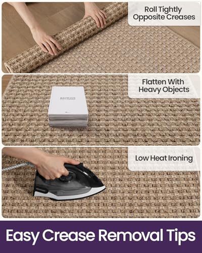 DEXI Hallway Runner Rug 3.3x8, Woven Braided Farmhouse Runner Carpet Indoor, Absorbent Thin Long Entryway Runners for Kitchen, Laundry Room, Patio Entrance, Checkered Beige - color: Checkered Beige, size: 3'3" X 8' (Rectangular)